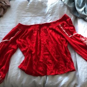 Lush Red NWT Off the Shoulder Top | Size M
